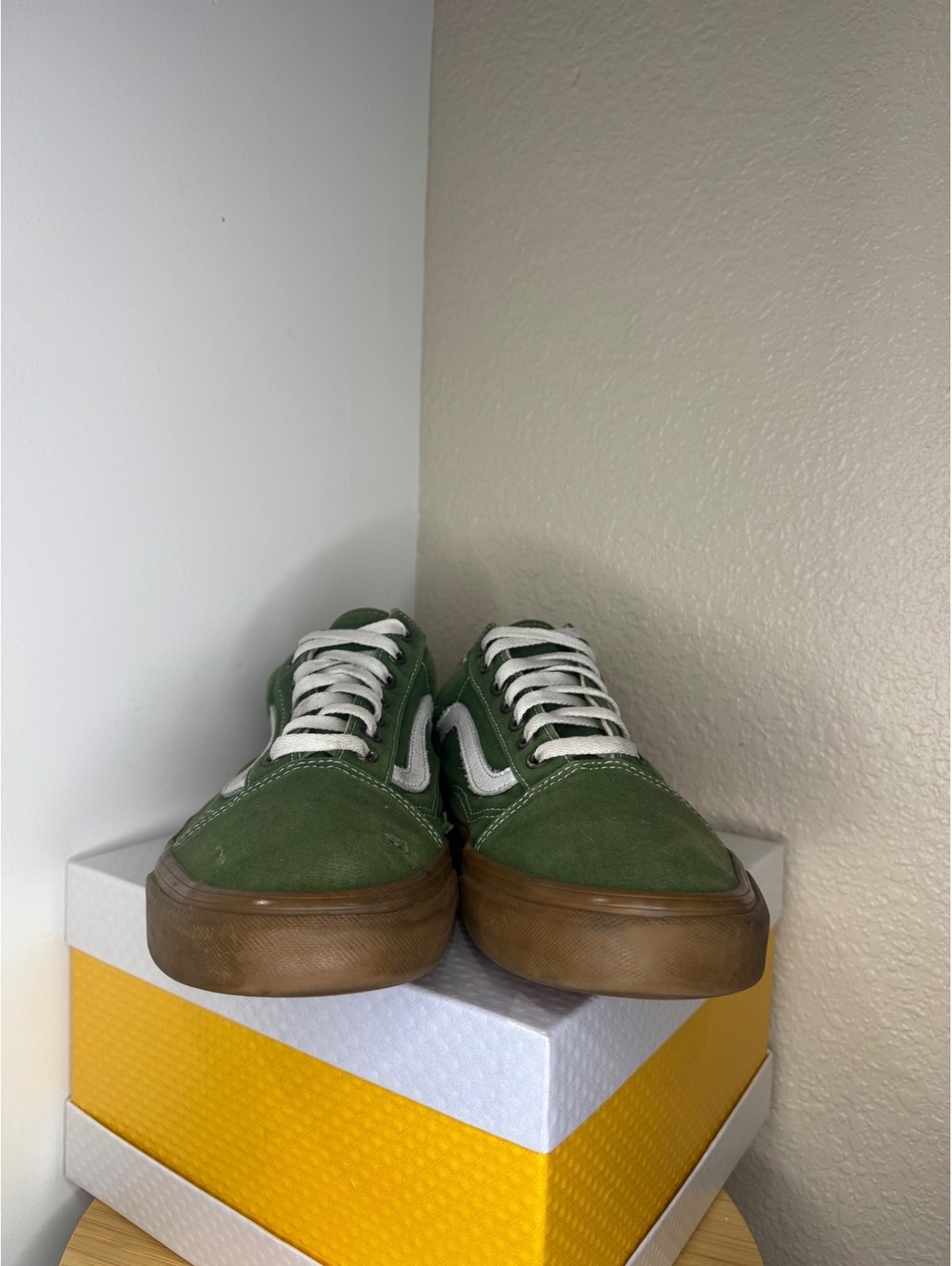 Vans Old Skool Green Gum Sole Men’s Size 10 Canvas Skate Shoes Used No Box - Picture 3 of 8